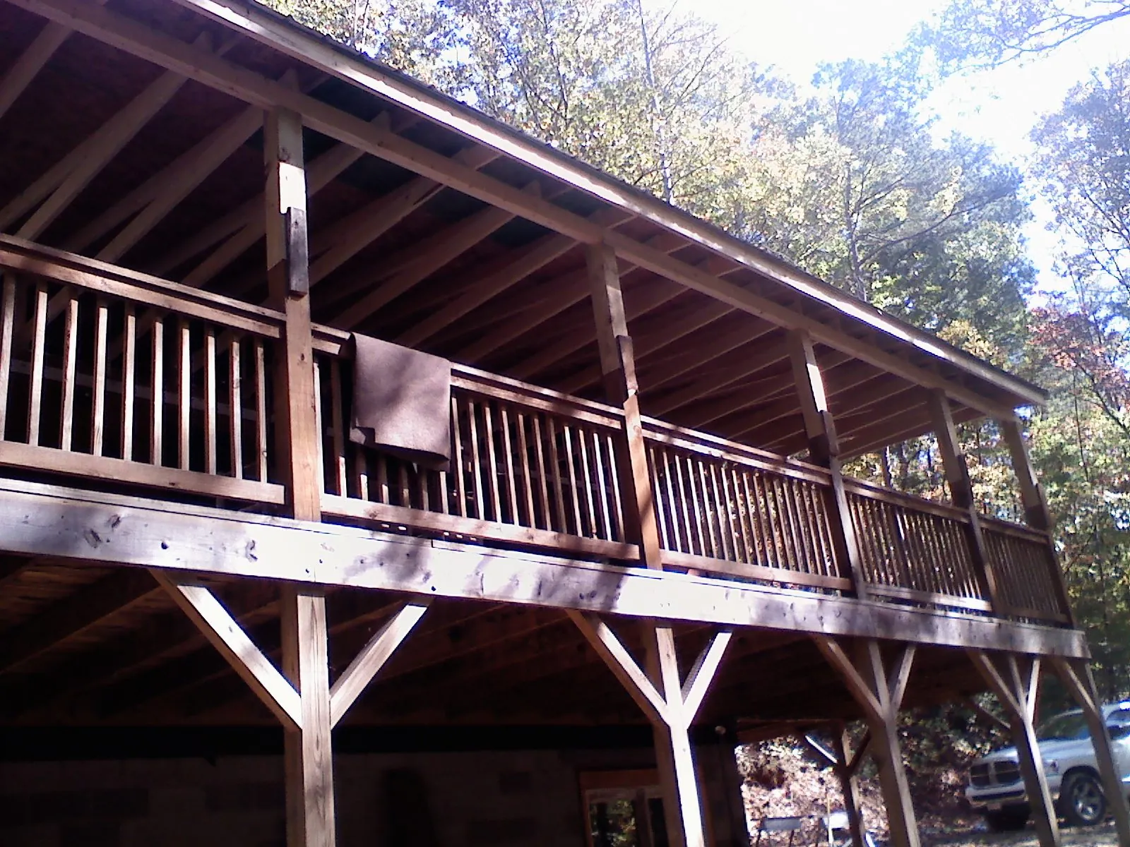 Timber framing under a new elevated porch and deck — Roof Leak Repair in Signal Mountain by Roofing Brothers